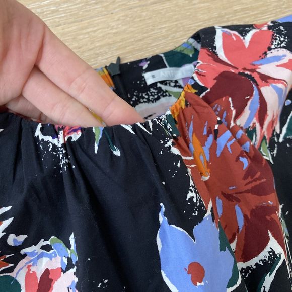 Arket Midi Dress Womens UK 8-10 EU 38 Black Floral Printed Sleeveless Summer - Picture 4 of 13